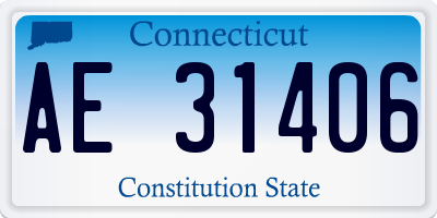 CT license plate AE31406