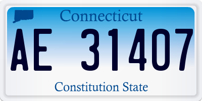 CT license plate AE31407