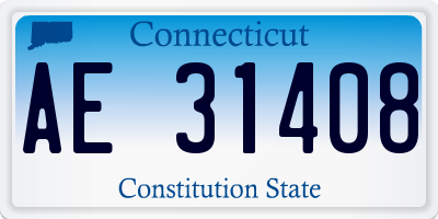 CT license plate AE31408