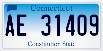 CT license plate AE31409