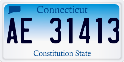 CT license plate AE31413