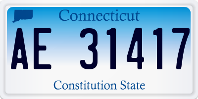 CT license plate AE31417