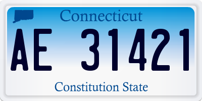 CT license plate AE31421