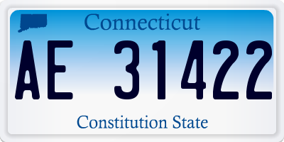 CT license plate AE31422