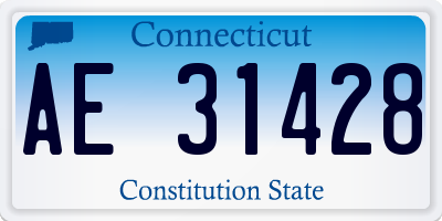 CT license plate AE31428
