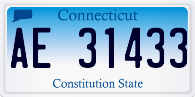 CT license plate AE31433