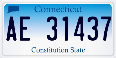 CT license plate AE31437