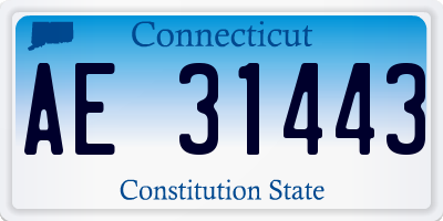 CT license plate AE31443
