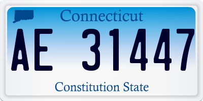 CT license plate AE31447