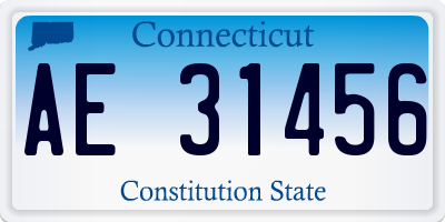 CT license plate AE31456