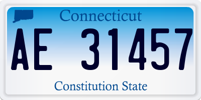 CT license plate AE31457