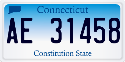 CT license plate AE31458
