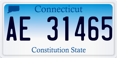 CT license plate AE31465