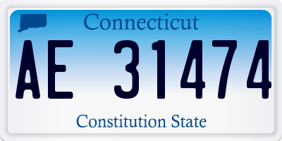 CT license plate AE31474