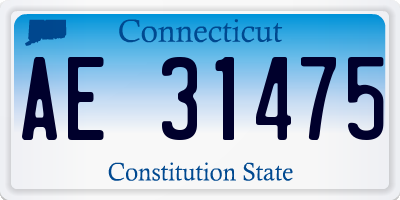 CT license plate AE31475