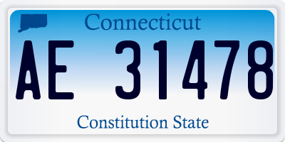 CT license plate AE31478