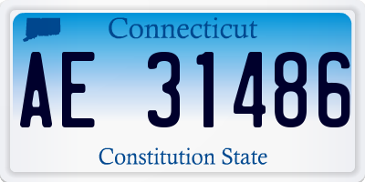 CT license plate AE31486