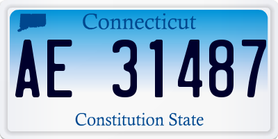 CT license plate AE31487