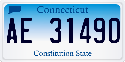 CT license plate AE31490