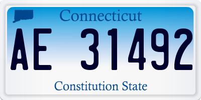 CT license plate AE31492