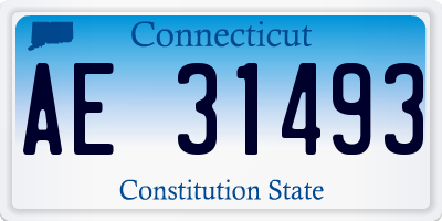 CT license plate AE31493