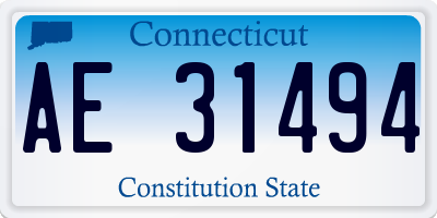 CT license plate AE31494