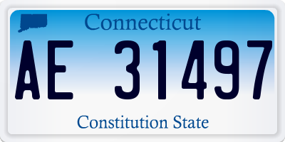 CT license plate AE31497