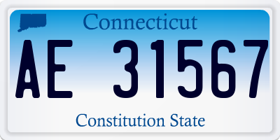 CT license plate AE31567