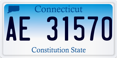CT license plate AE31570