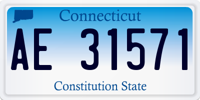 CT license plate AE31571