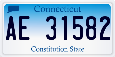 CT license plate AE31582