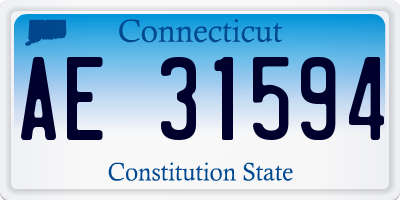 CT license plate AE31594