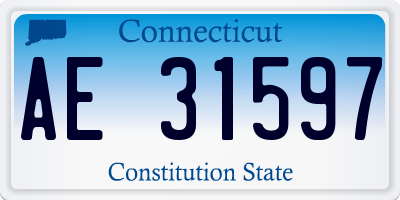 CT license plate AE31597