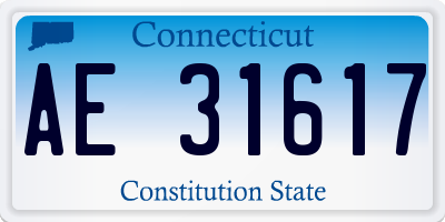 CT license plate AE31617