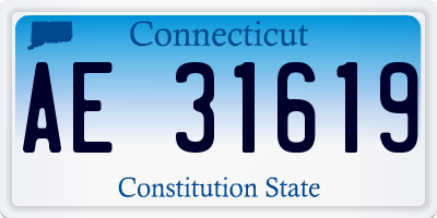 CT license plate AE31619
