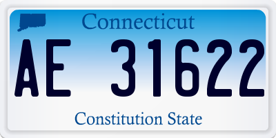 CT license plate AE31622