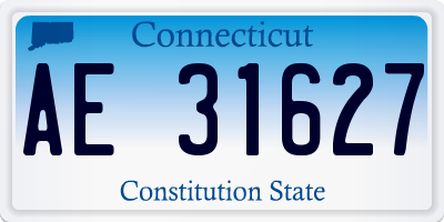 CT license plate AE31627
