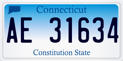 CT license plate AE31634