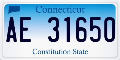 CT license plate AE31650