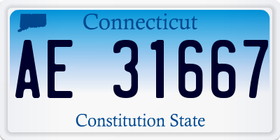 CT license plate AE31667