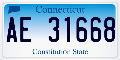 CT license plate AE31668