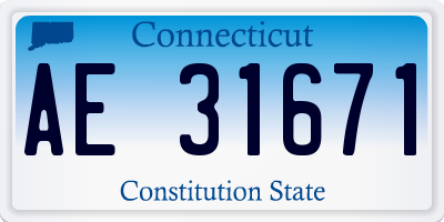 CT license plate AE31671
