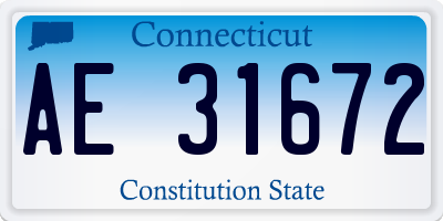 CT license plate AE31672