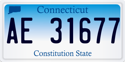CT license plate AE31677