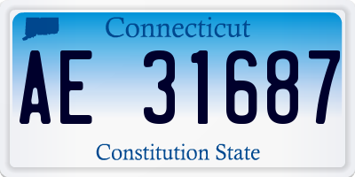 CT license plate AE31687
