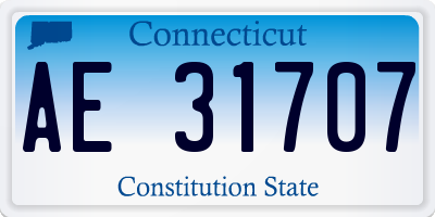 CT license plate AE31707