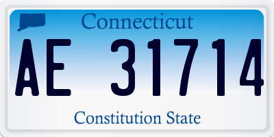 CT license plate AE31714