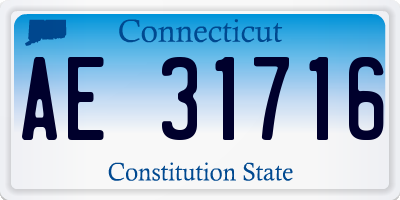 CT license plate AE31716