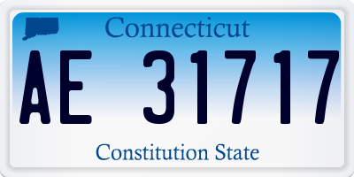 CT license plate AE31717
