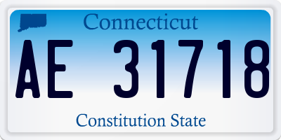 CT license plate AE31718